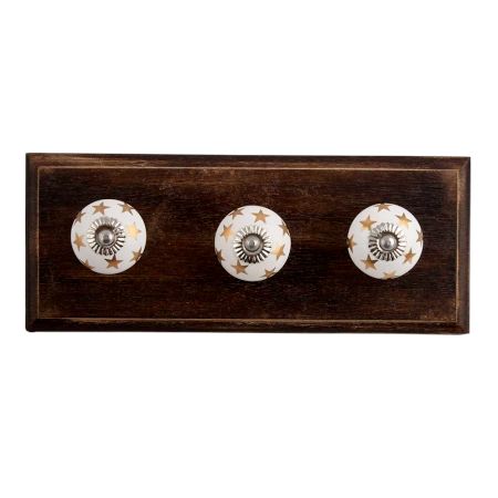 Golden Star Ceramic Wooden Hooks